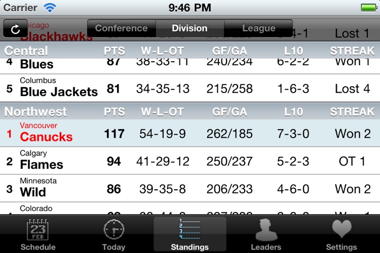 NHL Schedule 2009/10 screenshot-3