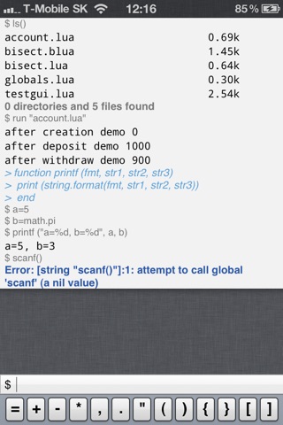 Lua Console - Script programming and scientific calculator screenshot 4