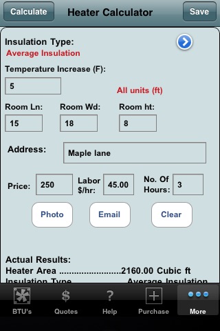 Btu & Heater Calculators screenshot 4