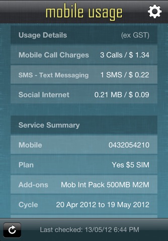 Optus Mobile Usage screenshot 2