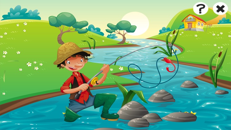 Fishing game for children age 2-5: Fish puzzles, games and riddles for kindergarten and pre-school