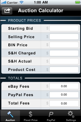 eBay & PayPal Fee Calculator screenshot 2