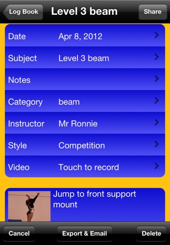 Gymnastics Log Book screenshot 2