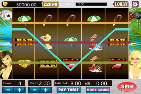 777 Bikini Lucky Summer Beach Slots - Fun Holiday Casino Slot Machine Game with Bonus Jackpot screenshot 2