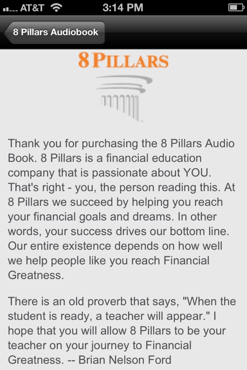 8 Pillars of Financial Greatness - Audio Book