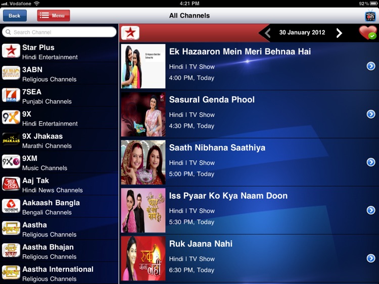 WHAT'S-ON-INDIA : TV Guide App for iPad screenshot-4