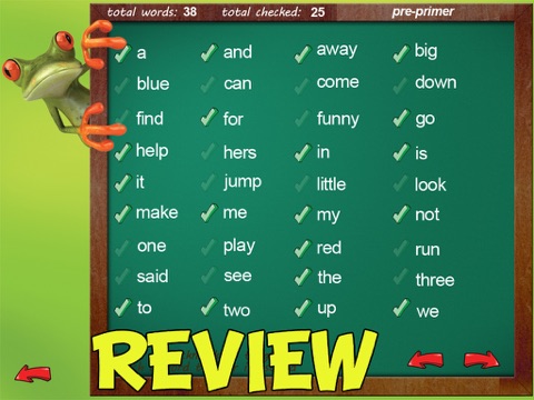 A Sight Words Read and Spell app with checkmark and review - HD screenshot 4