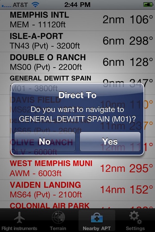 InFlight - attitude, flight instruments, terrain, obstacles and airports on a glass cockpit display with moving map screenshot-4