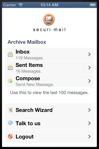 Securicom MailVault screenshot 2