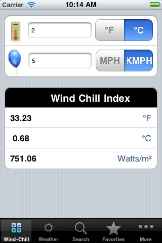 Wind-Chill Index screenshot 2