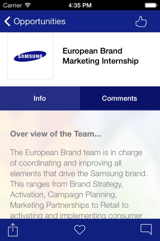Скриншот из Samsung Discover Internships