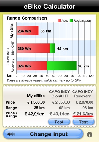 eBike Calculator - how far will this electric bicycle take me? screenshot 2