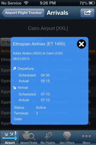 Cairo Airport (CAI) Flight Tracker Radar screenshot 3