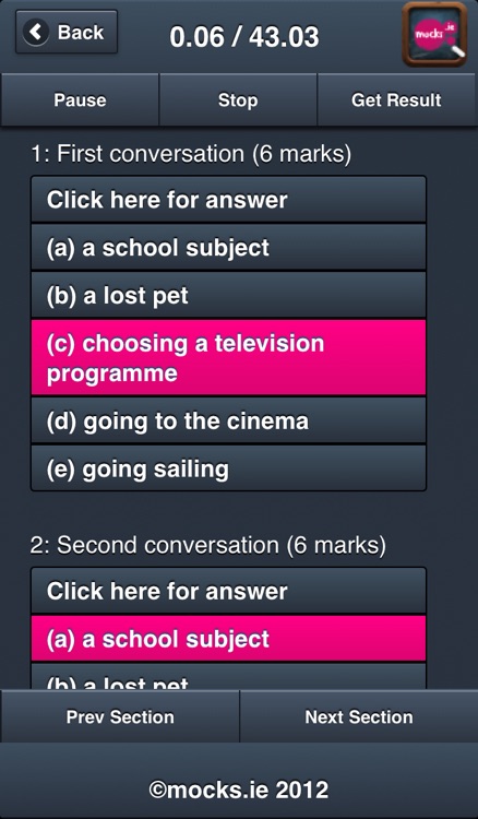 mocks.ie Junior Cert App