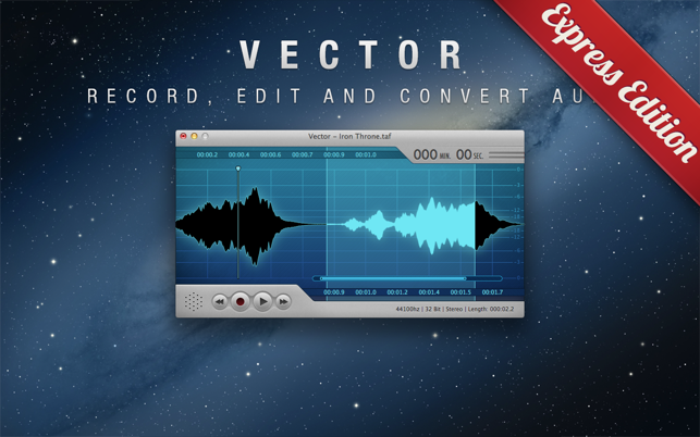 Vector 2 Express - Audio Recorder and Editor(圖1)-速報App