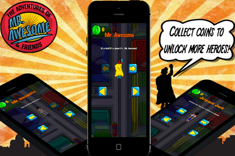 Mr. Awesome and Friends Strike Down - Heroic Endless Adventure of Flying Villain Shoot-ers FREE screenshot 2