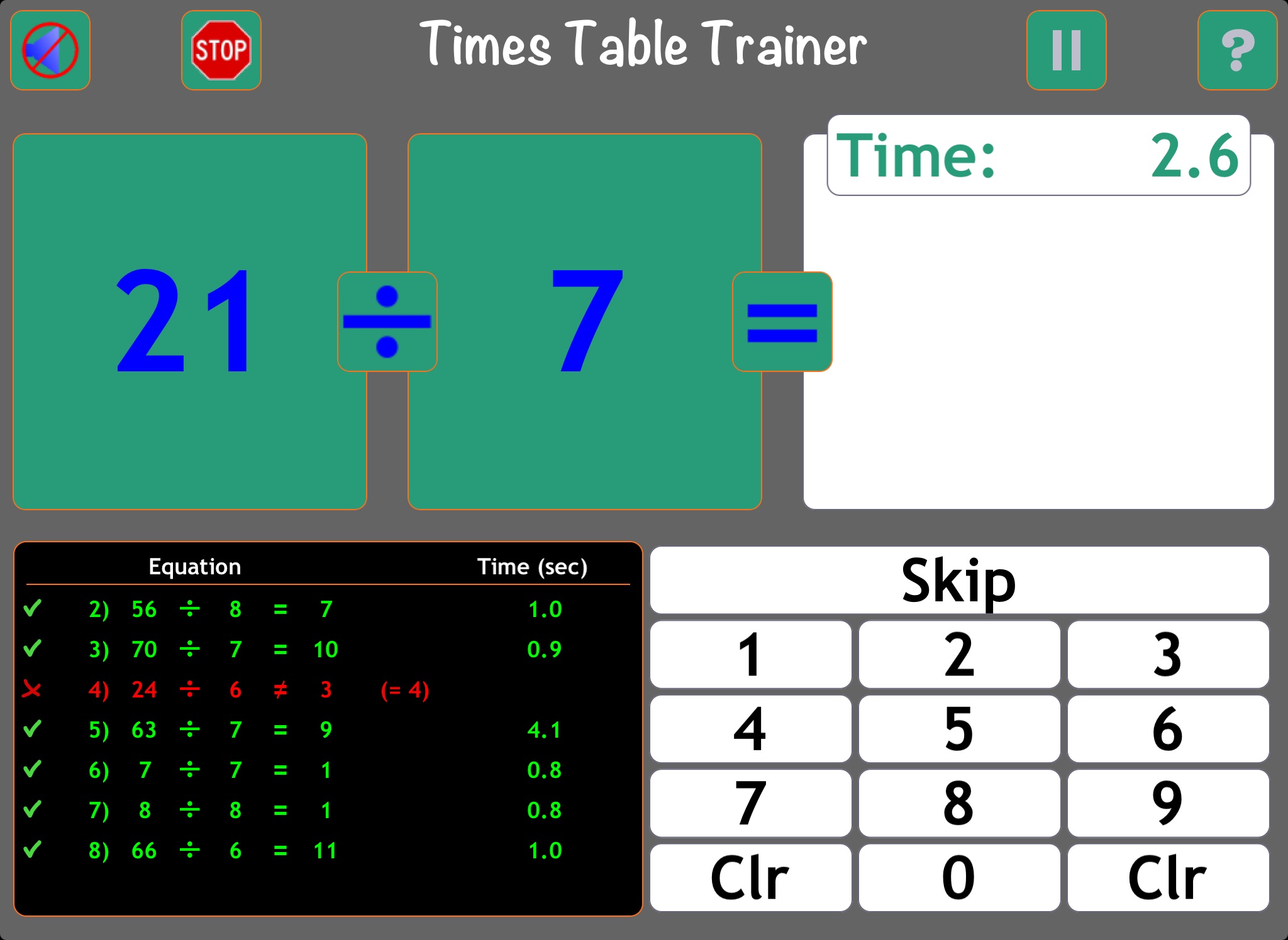 Times Table Trainer screenshot 4
