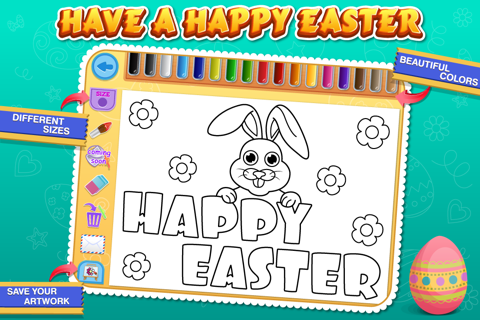 Easter Coloring Free : Paint the Eggs, rabbits and chickens screenshot 2