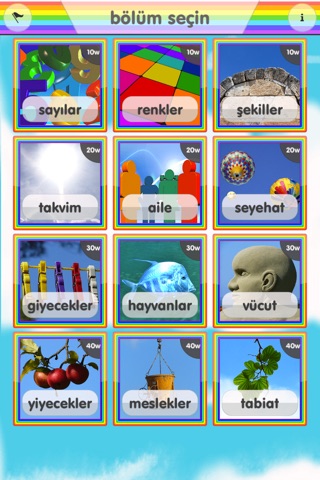 Rainbow Turkish Vocabulary Game screenshot 3