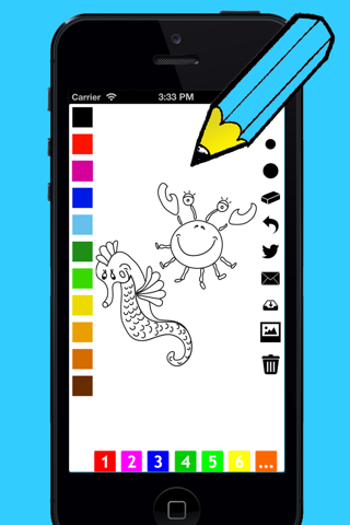 Underwater Coloring Book for Children: Learn to color and draw a mermaid, pirate, turtle and more screenshot 3