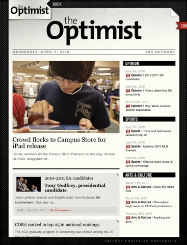 ACU Optimist for iPad screenshot 2