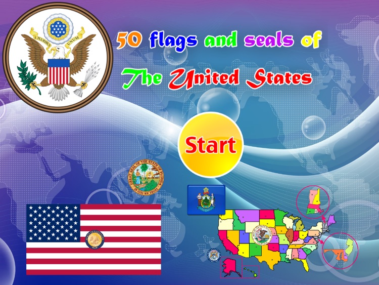 50 flags and seals of the United States HD