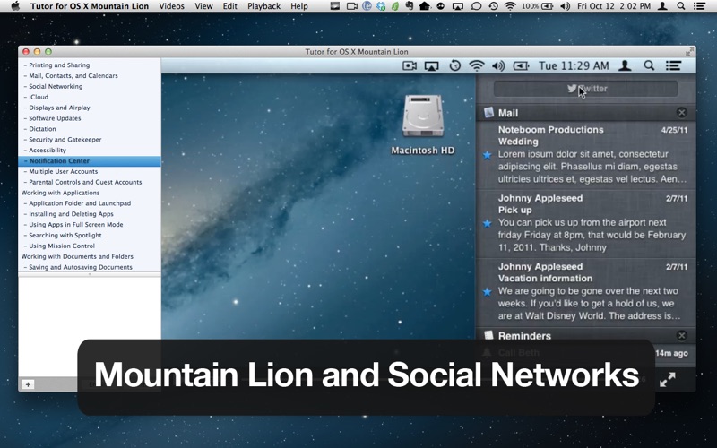 Tutor for OS X Mountain Lion