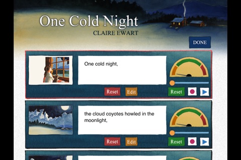 One Cold Night Lite is a bedtime story for kids depicting the Mythical tale of winter, by Claire Ewart (iPhone version, by Auryn Apps) screenshot 4