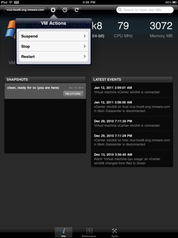 VMware vSphere Client for iPad screenshot 2