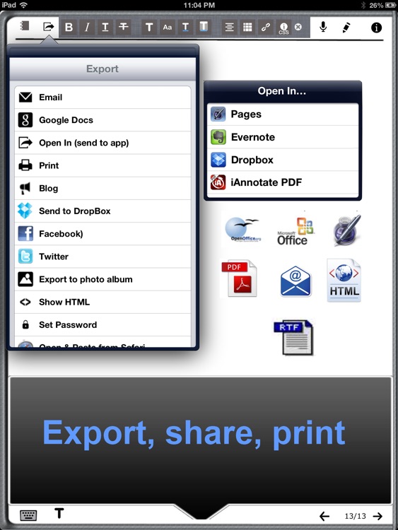 Office Note - Word processor with handwriting & Editor for Google Docs lite screenshot-3