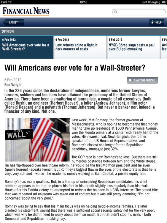 Financial News for iPad