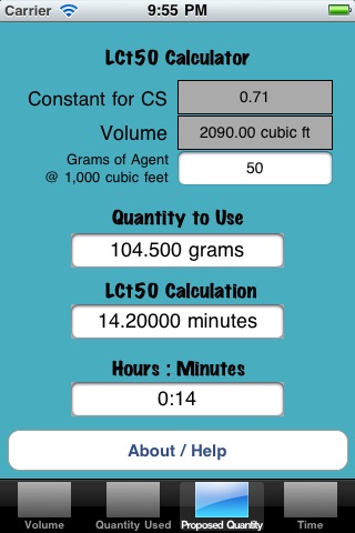 LCt50 Calculator screenshot 3