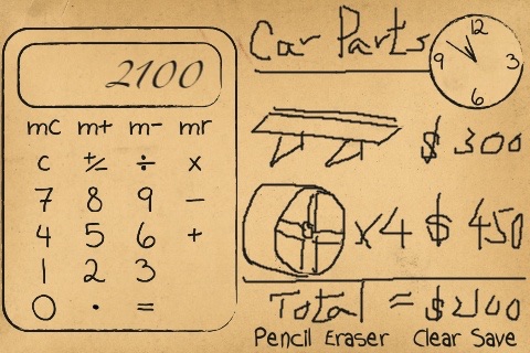 Paper Calculator & Clock - Calculator with sketch pad and clock