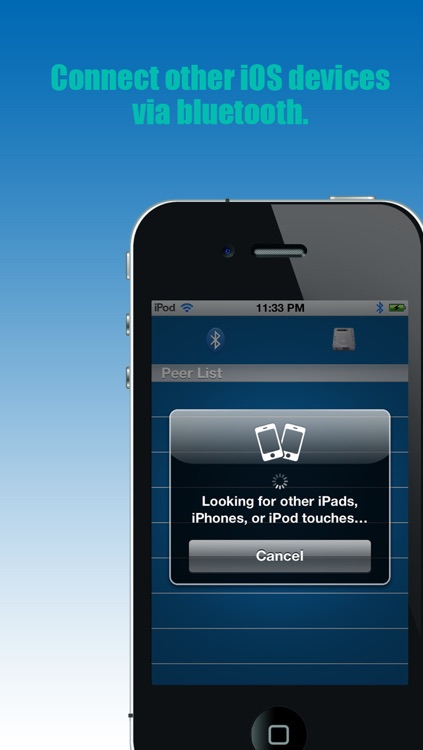 Bluetooth - "Transfer photos & files via bluetooth (For iPhone, iPod & iPad)"