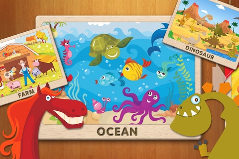 Kids Puzzles - Dinosaurs, Farm Animals, & Ocean Sea life screenshot 4