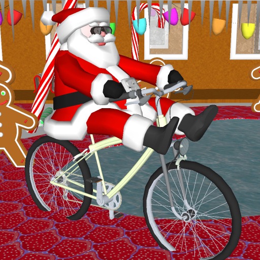 Santa on a Bike FREE Icon