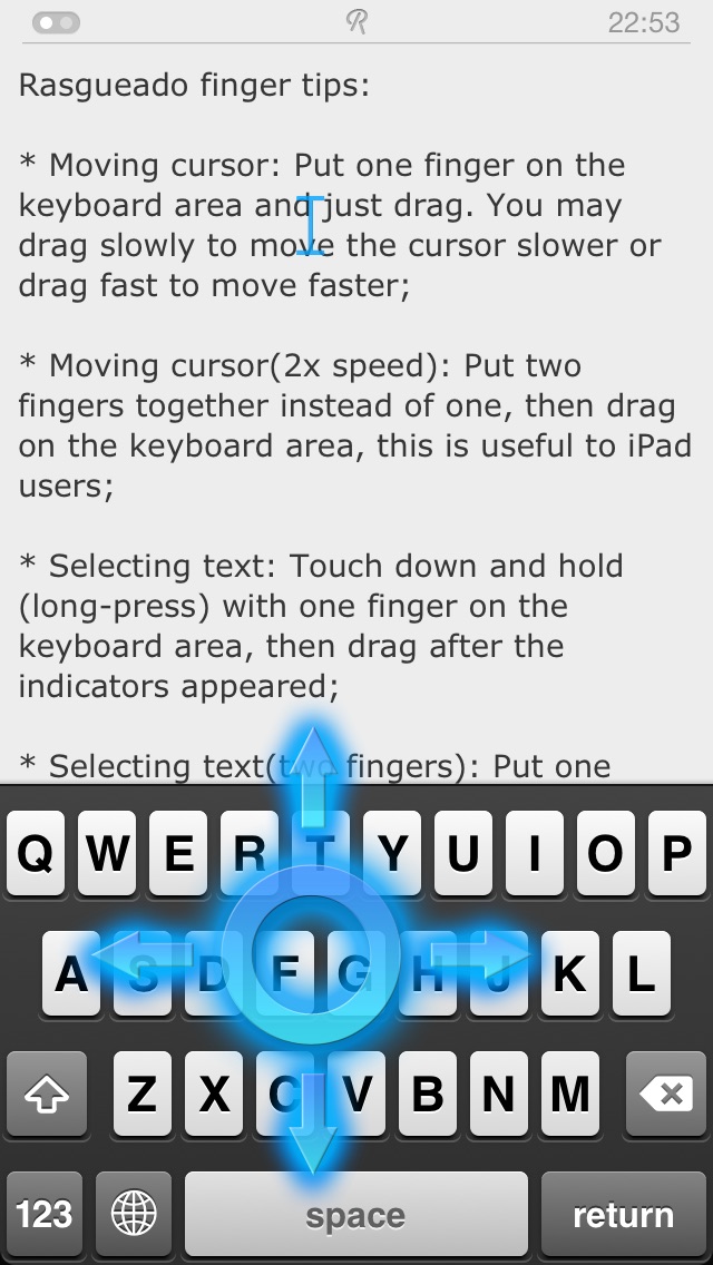 Rasgueado Pad: Text edit with gesturesのおすすめ画像1