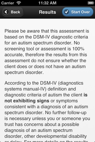 Autism Assessment - A questionnaire for the signs and symptoms of autism spectrum disorders screenshot 4