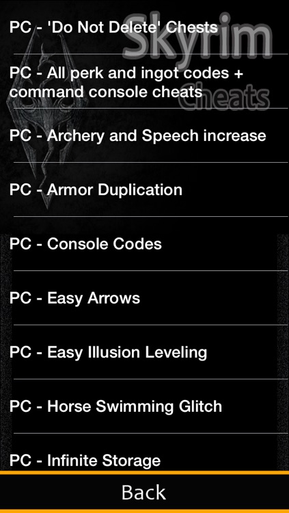 cheat codes for skyrim pc