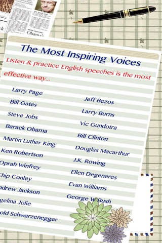 Famous Speeches: The most inspiring voices English Learning IELTS9 Cambridge Business 名人演讲VOA托福雅思励志成功NEC走遍美国剑桥疯狂英语口语听力TED节奏大师魔漫相机优酷PPS screenshot 2