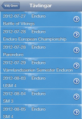 SVEMO Tävlingskalender screenshot 3