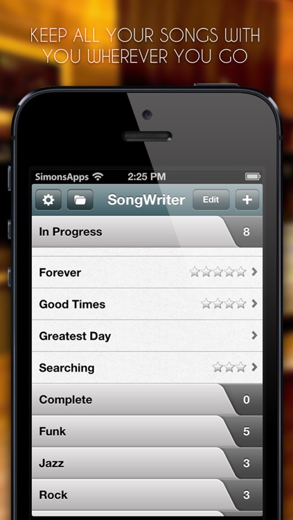 SongWriter - Write lyrics and record melody ideas on the go