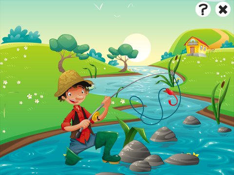 幼稚園、保育園や保育所のためのゲーム、パズルやなぞなぞ：釣りについての幼児の年齢の2-5のためのゲーム。 学ぶ 海、水、魚、漁師や釣りロッドとのおすすめ画像1
