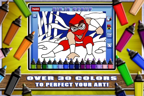 Marker Mania for Boys FREE: My Kids Doodle Ninja Hero Coloring Book screenshot 4