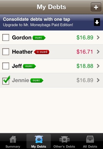 Mr. Moneybags IOU Lite screenshot 2