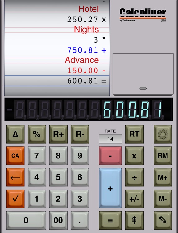 CalcolinerPro - The professional tape calculator