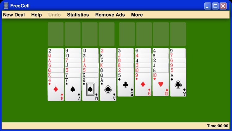 FreeCell 98 - Free Classic Fun Card Window Solitaire Game with Old School Playing Cards
