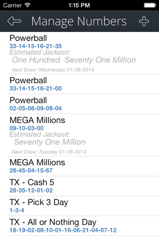 LottoNumbers, Winning USA Lottery Result Numbers - Powerball, MegaMillions, Lotto and more screenshot 4