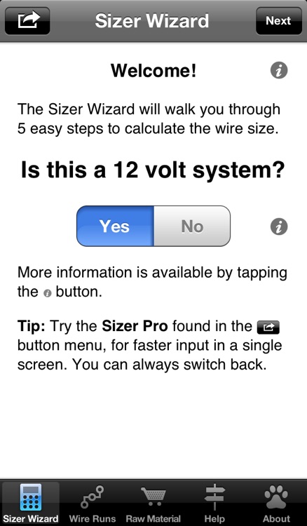 DC Wire Sizer