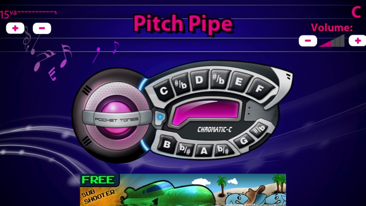 Pitch Pipe Pro (Pitchpipe) - Perfect practice tool for Musicians (Chromatic acapella pitch)